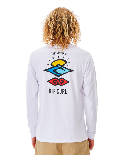 Rip Curl Search Icon Long Sleeve T-Shirt in White