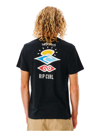 Rip Curl Search Icon Short Sleeve T-Shirt in Black