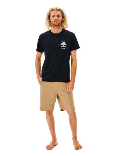 Rip Curl Search Icon Short Sleeve T-Shirt in Black