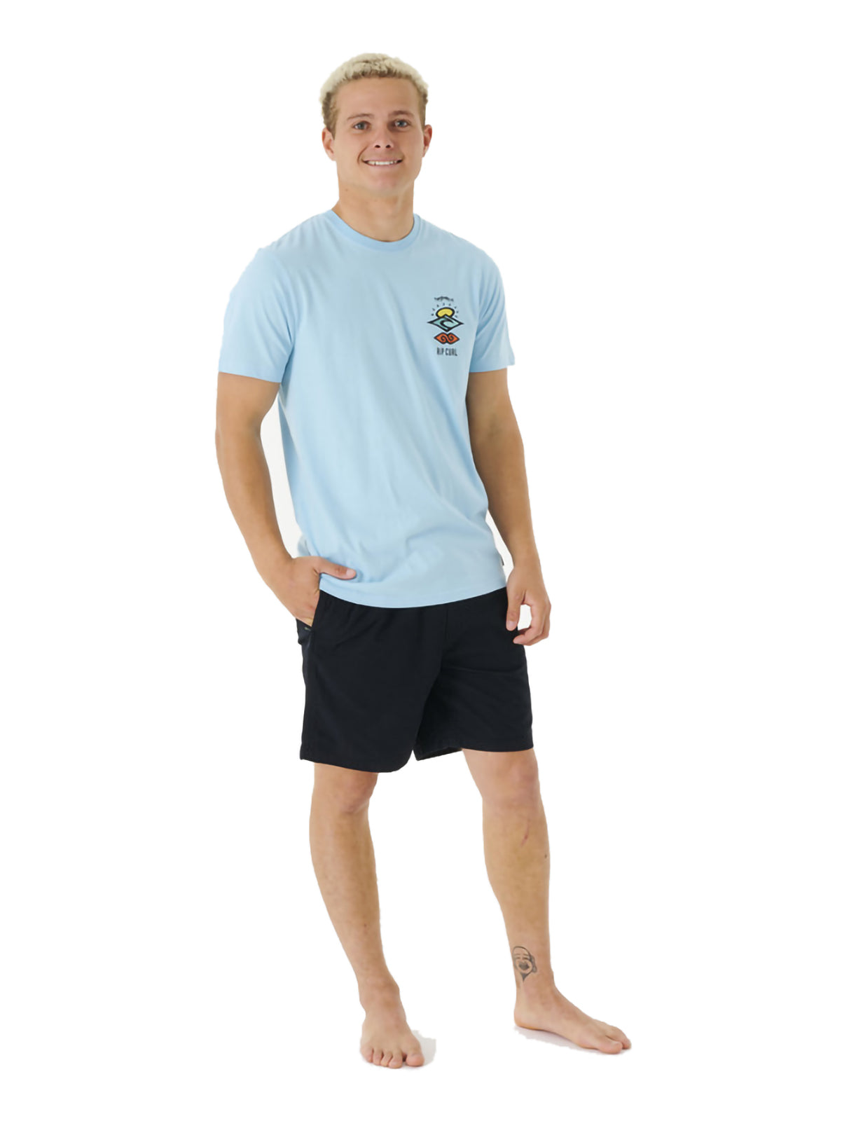 Rip Curl Search Icon Short Sleeve T-Shirt in Blue