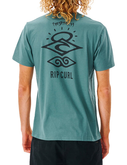 Rip Curl Search Icon Short Sleeve T-Shirt in Blue Stone