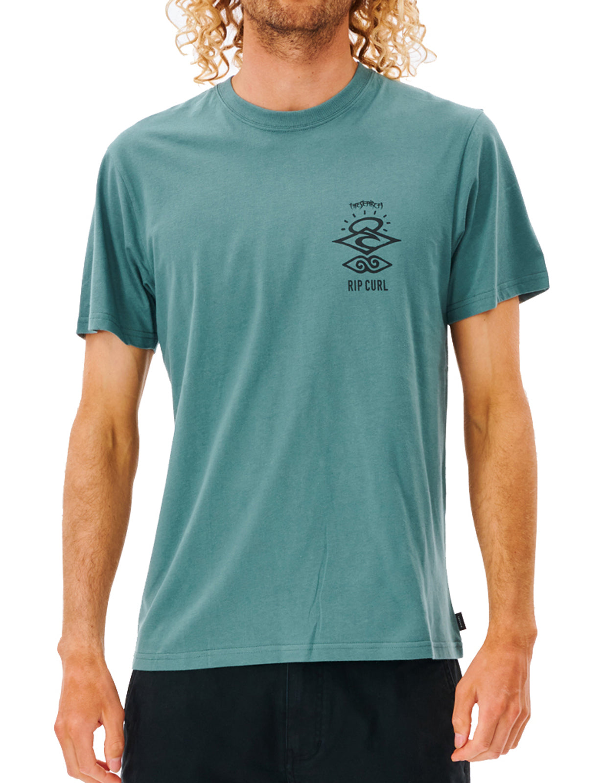 Rip Curl Search Icon Short Sleeve T-Shirt in Blue Stone