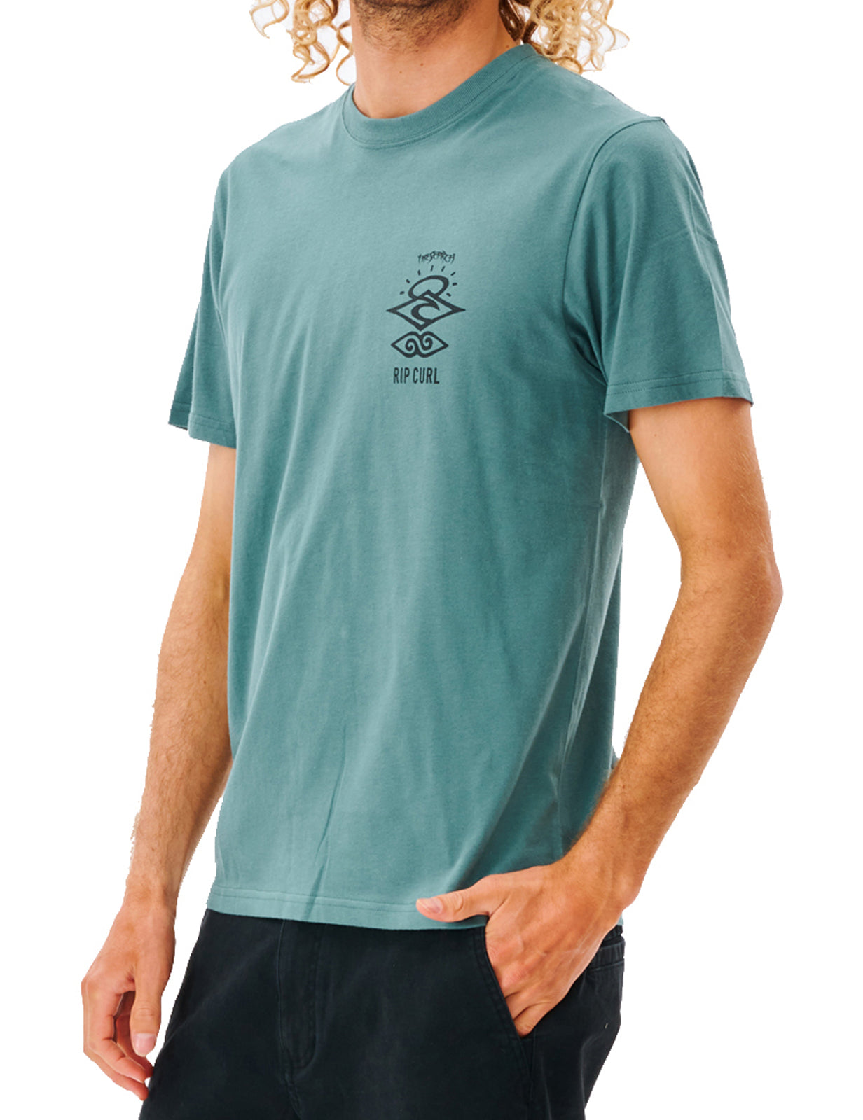 Rip Curl Search Icon Short Sleeve T-Shirt in Blue Stone