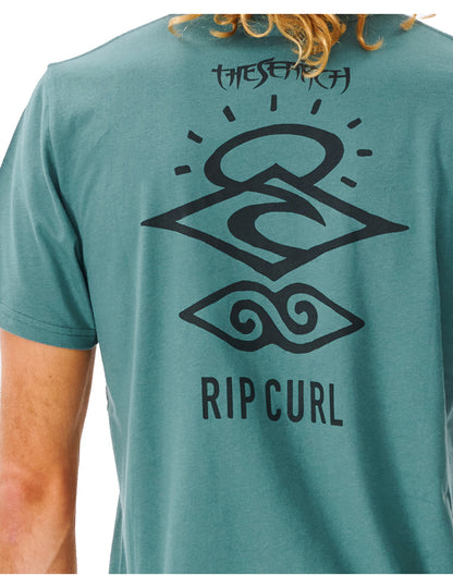 Rip Curl Search Icon Short Sleeve T-Shirt in Blue Stone