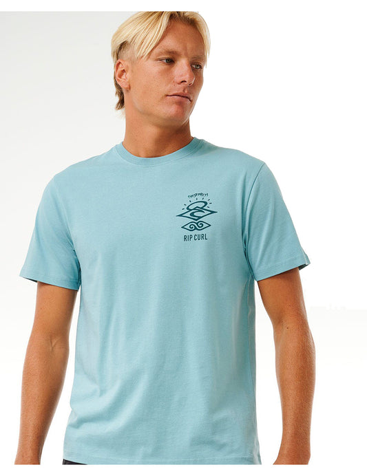 Rip Curl Search Icon Short Sleeve T-Shirt in Dusty Blue