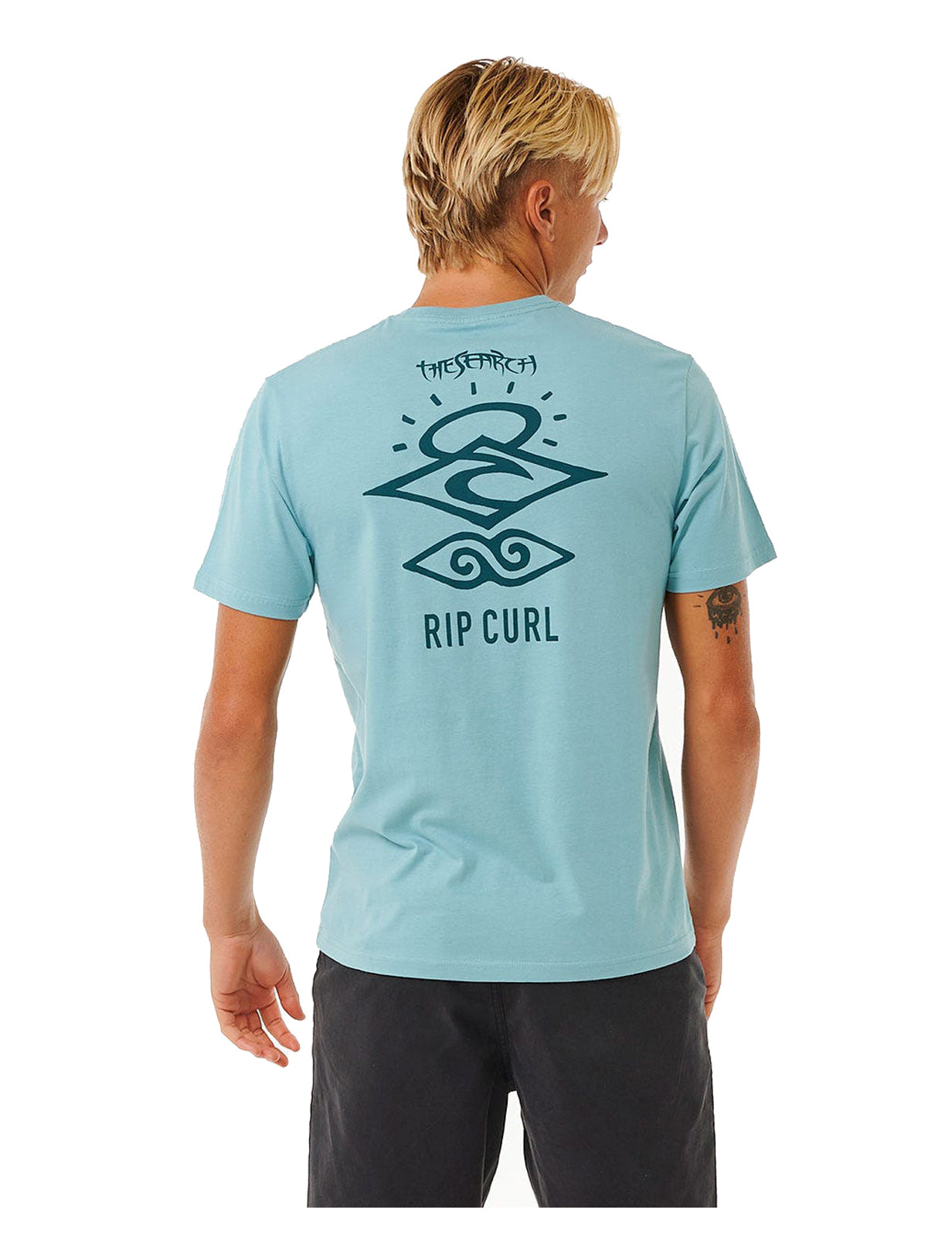 Rip Curl – Search Icon – Kurzärmliges T-Shirt in Staubblau