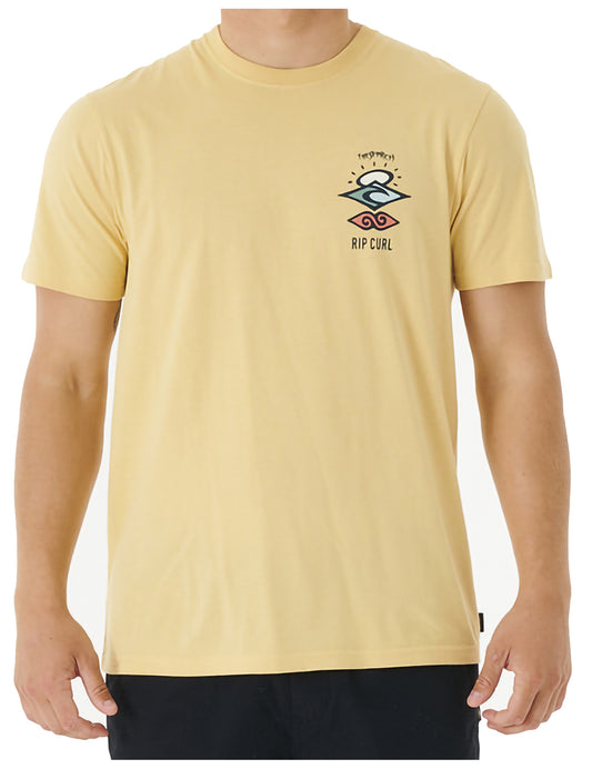 Rip Curl Search Icon Short Sleeve T-Shirt in Washed Yellow