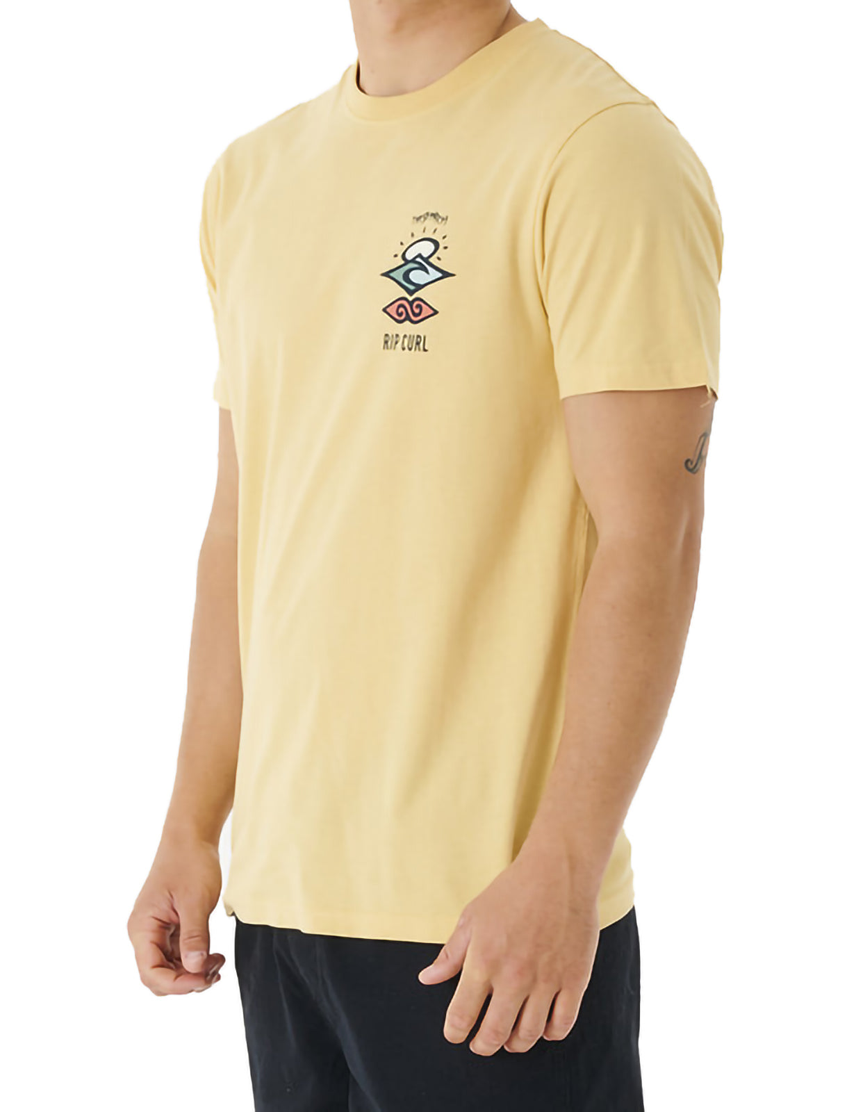 Rip Curl Search Icon Short Sleeve T-Shirt in Washed Yellow