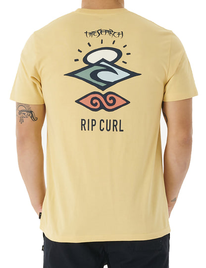 Rip Curl Search Icon Short Sleeve T-Shirt in Washed Yellow