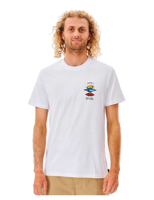 Rip Curl Search Icon Short Sleeve T-Shirt in White