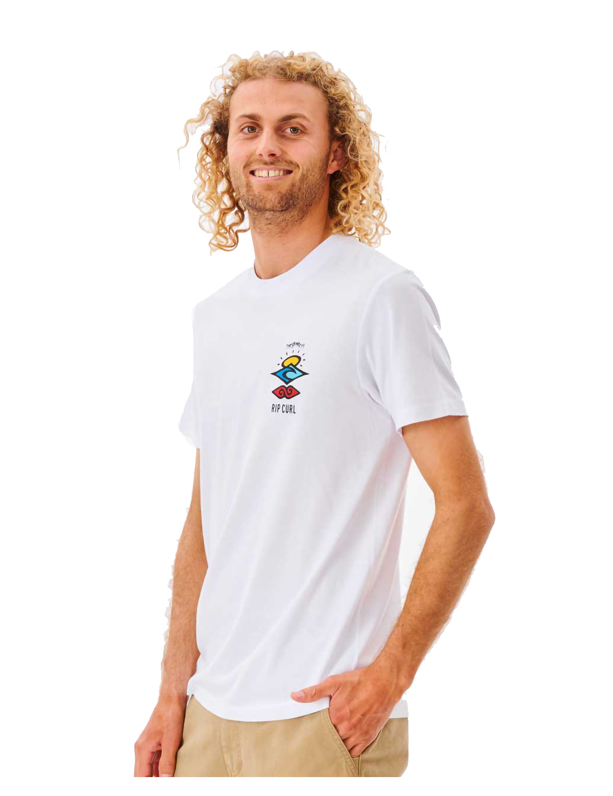 T-shirt à manches courtes Rip Curl Search Icon en blanc