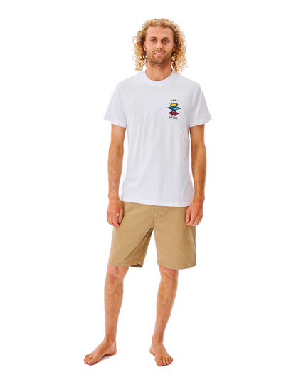 T-shirt à manches courtes Rip Curl Search Icon en blanc