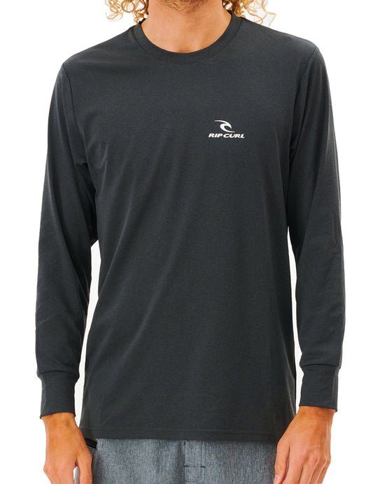 Rip Curl Search Series Long Sleeve Surf Tee in Black Marled