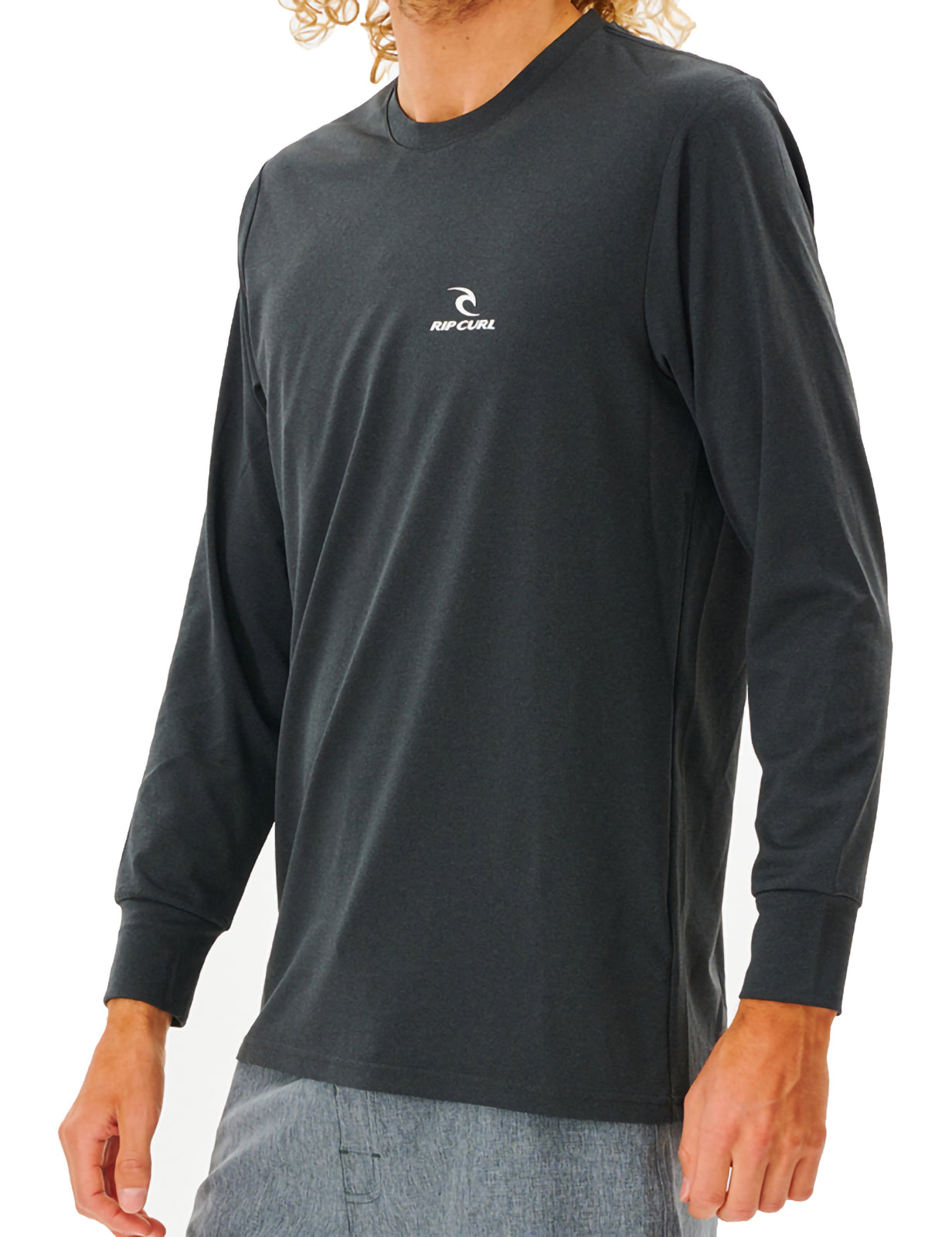 Rip Curl Search Series Long Sleeve Surf Tee in Black Marled