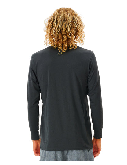 Rip Curl Search Series Long Sleeve Surf Tee in Black Marled