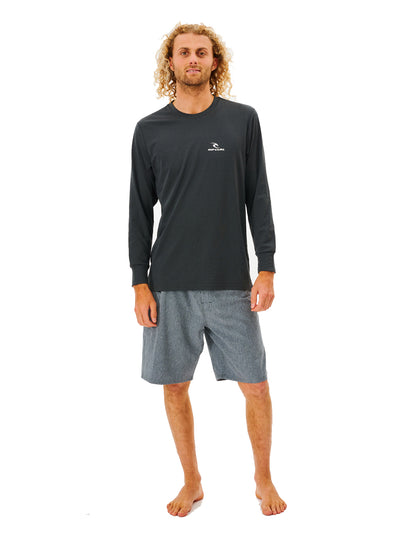 Rip Curl Search Series Long Sleeve Surf Tee in Black Marled