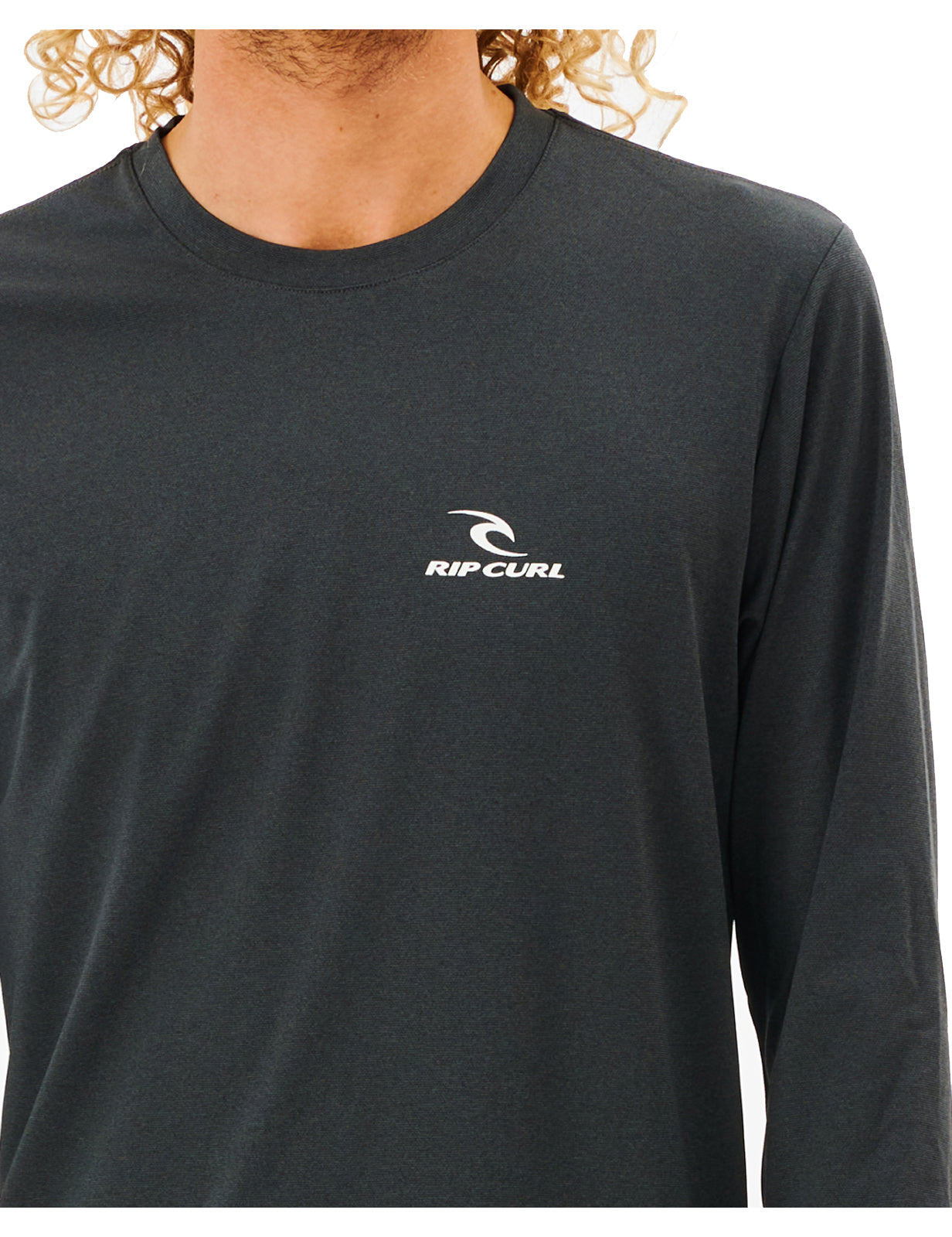 Rip Curl Search Series Long Sleeve Surf Tee in Black Marled