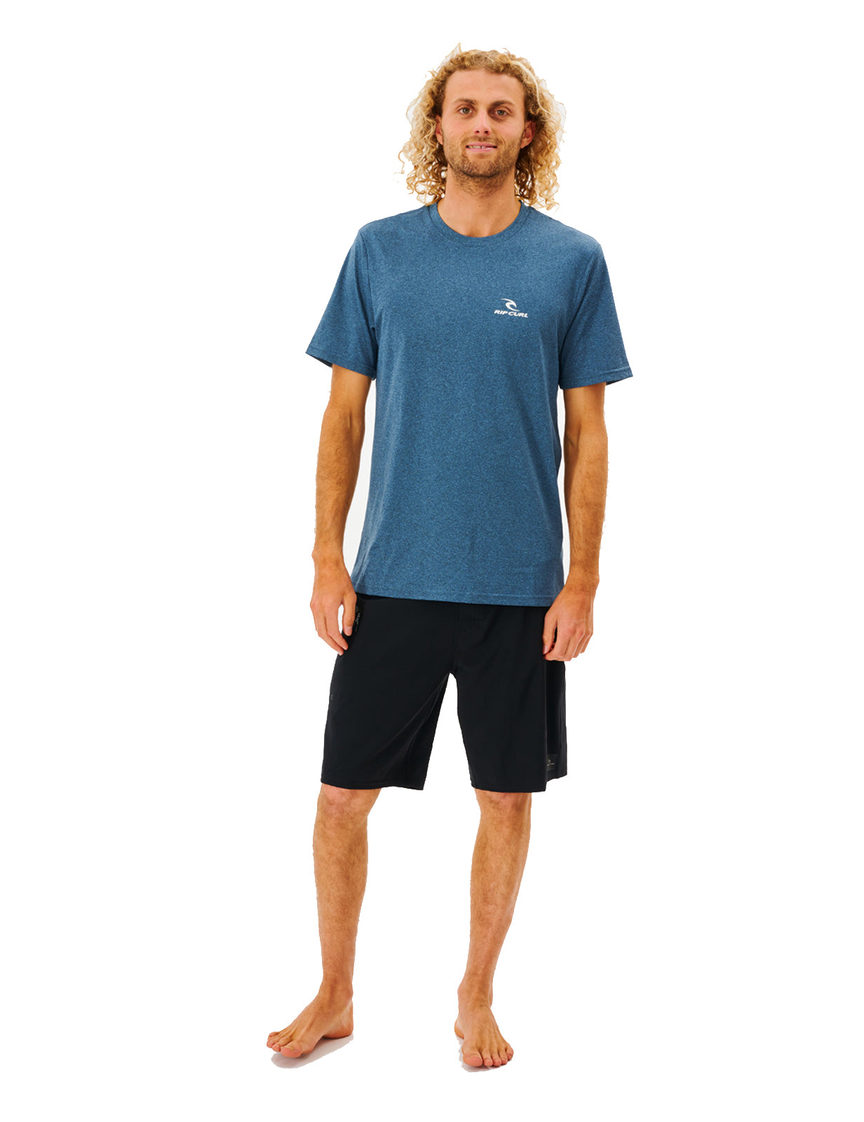 Rip Curl Search Series Short Sleeve Surf Tee in Navy Marle