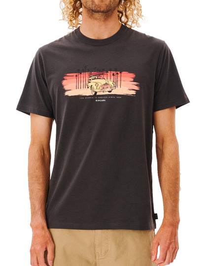 Rip Curl Search Trip Short Sleeve T-Shirt in Washed Black