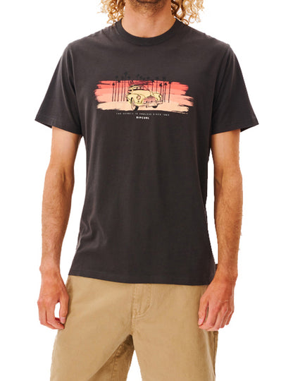 Rip Curl Search Trip Short Sleeve T-Shirt in Washed Black