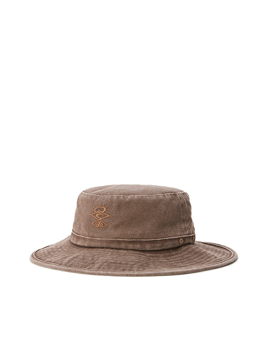 Rip Curl Searchers Mid Brim Sun Hat in Chocolate