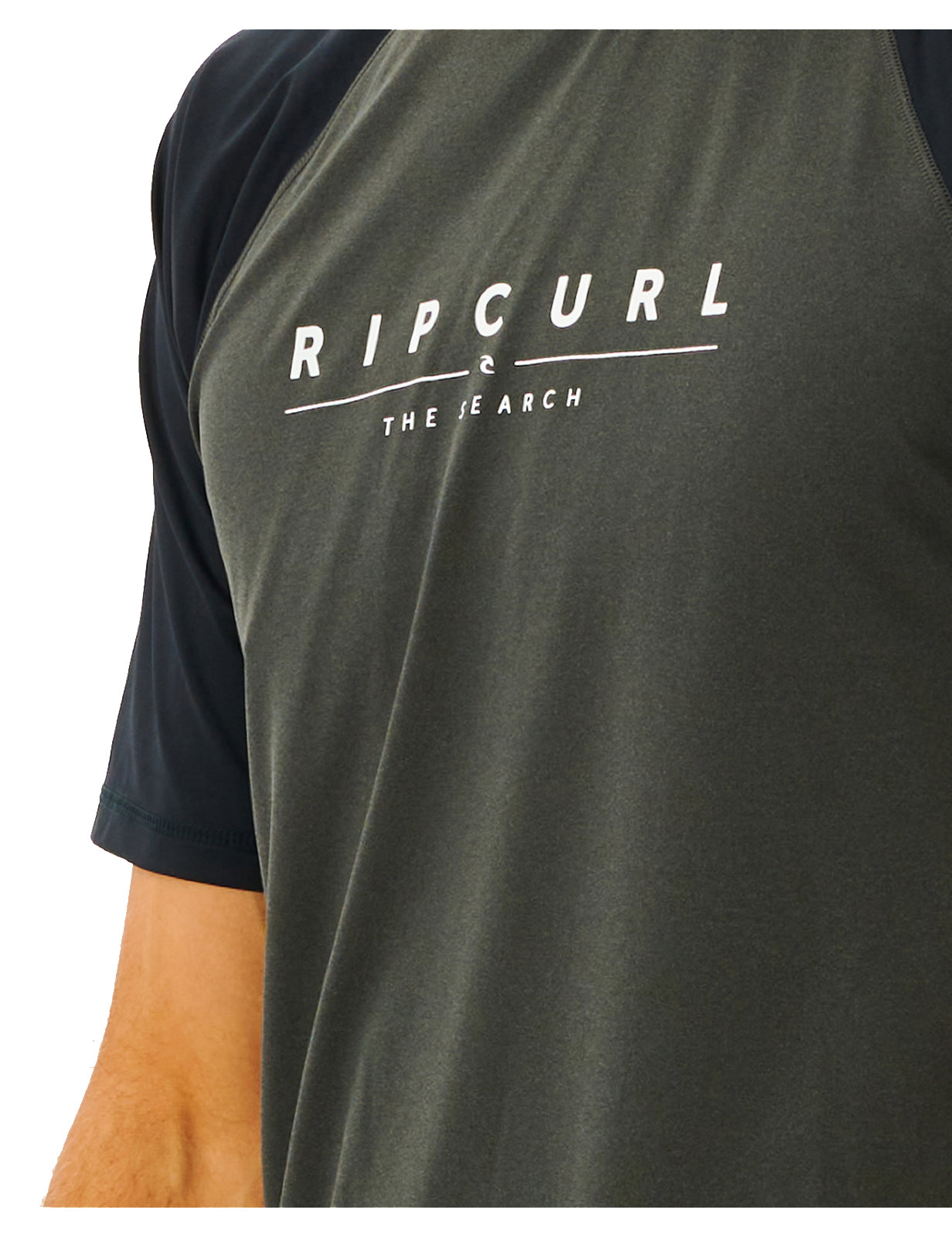 Rip Curl Shockwaves Short Sleeve Rash Vest in Black Marled