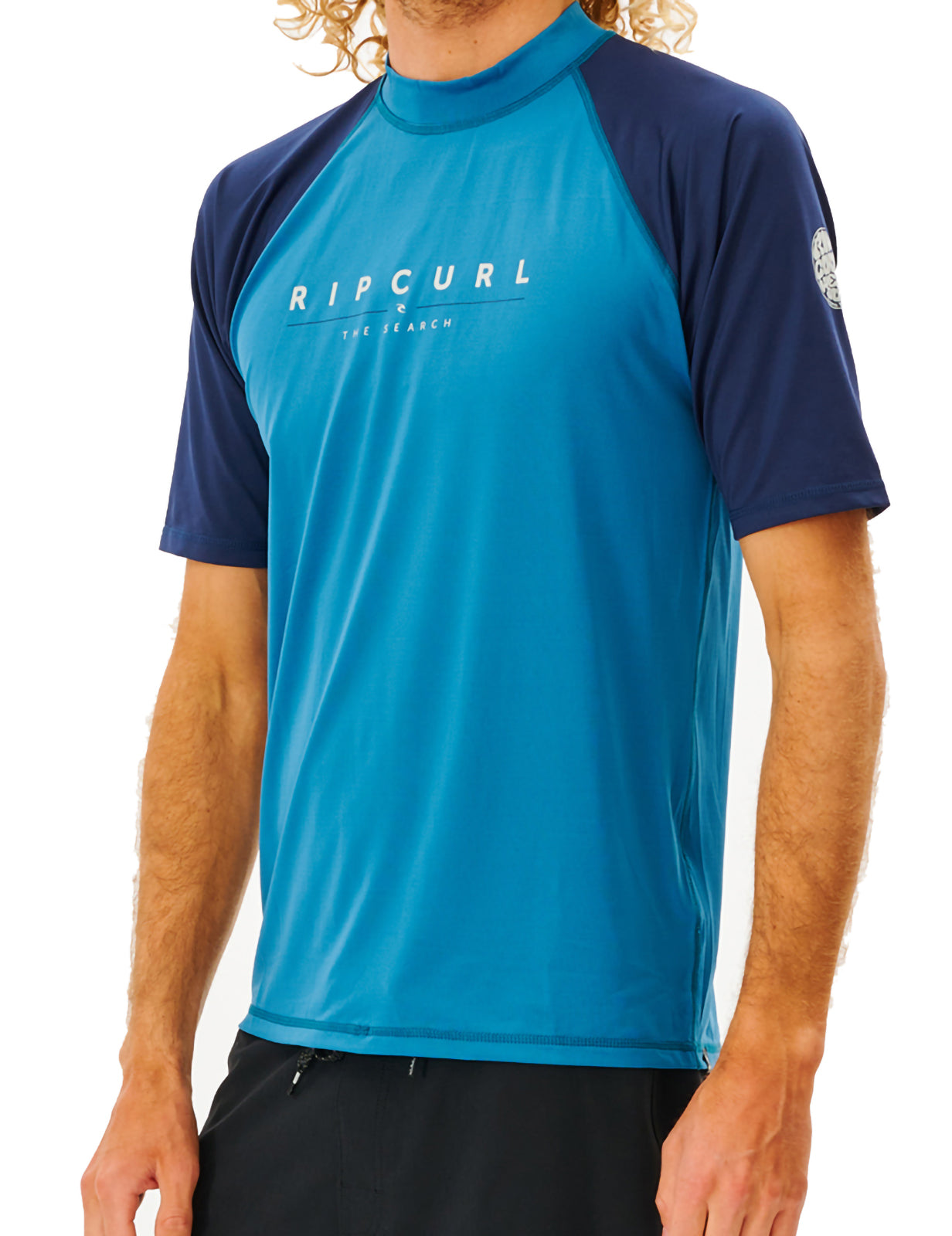 Rip Curl Shockwaves Short Sleeve Rash Vest in Blue