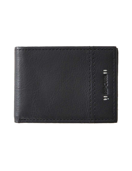 Rip Curl Stacked RFID Slim Leather Wallet in Black