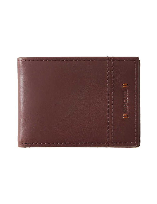 Rip Curl Stacked RFID Slim Leather Wallet in Tobacco