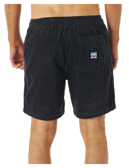 Rip Curl Surf Revival Cord Volley Shorts in Washed Black