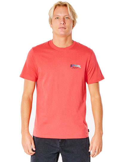 Rip Curl Surf Revival Inverted Short Sleeve T-Shirt in Retro Red