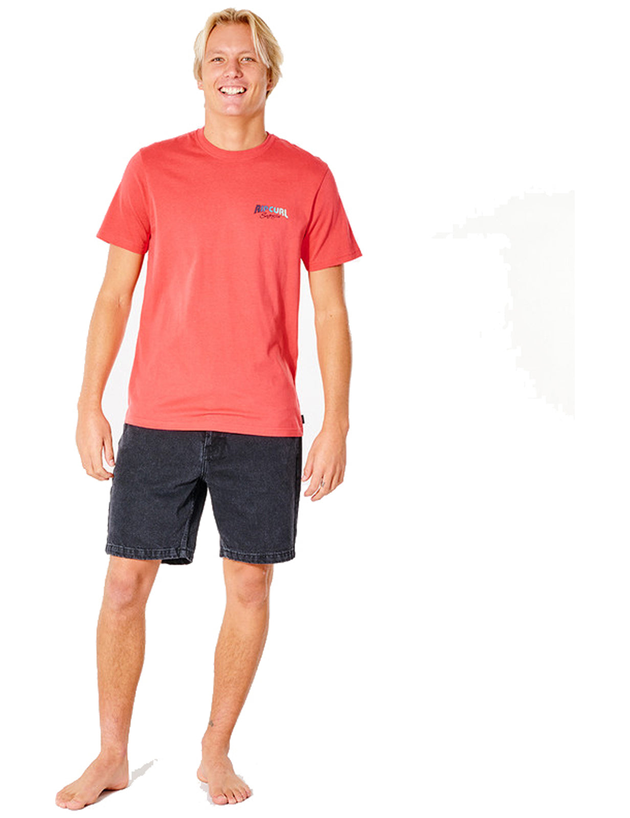 Rip Curl Surf Revival Inverted Short Sleeve T-Shirt in Retro Red