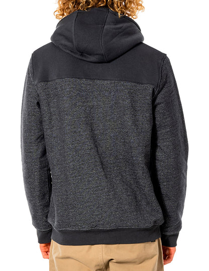 Rip Curl Surf Revival Lined Pullover Hoody in Washed Black