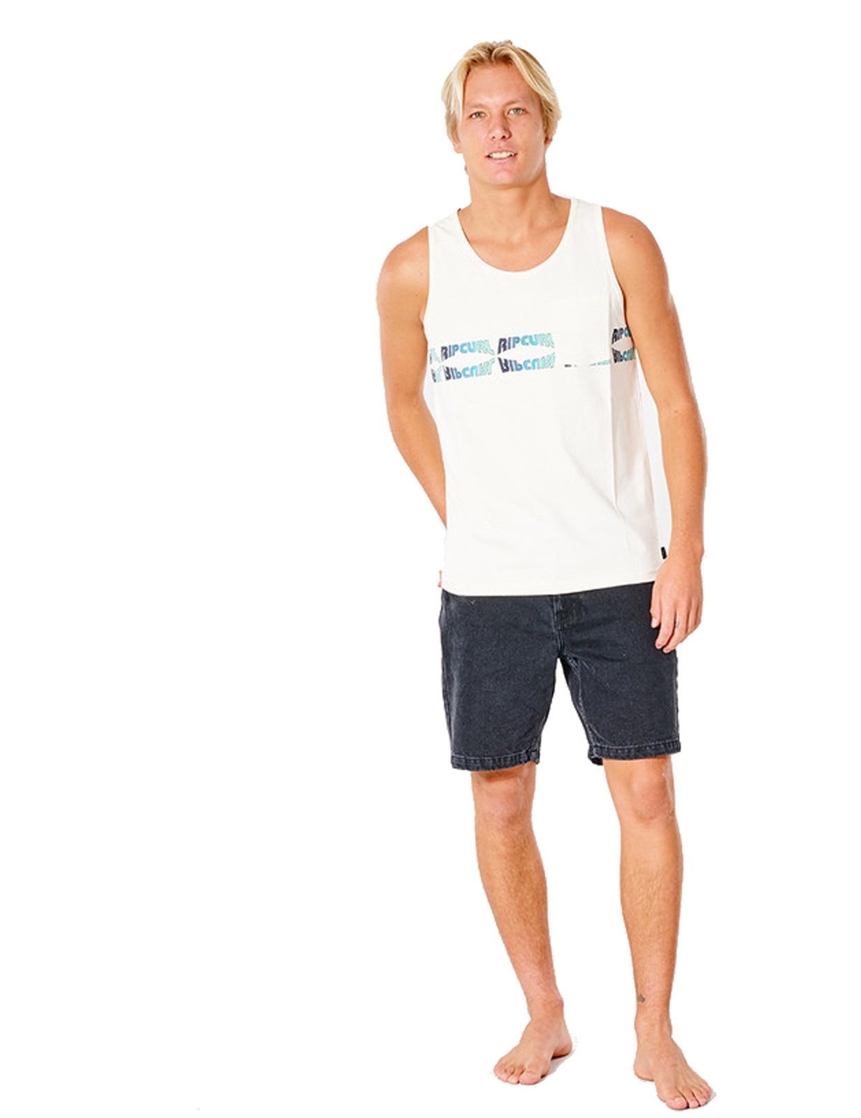 Rip Curl Surf Revival Reflect Sleeveless T-Shirt in Bone