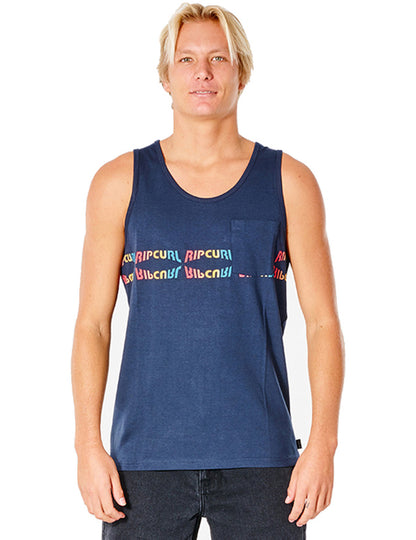 Rip Curl Surf Revival Reflect Sleeveless T-Shirt in Navy