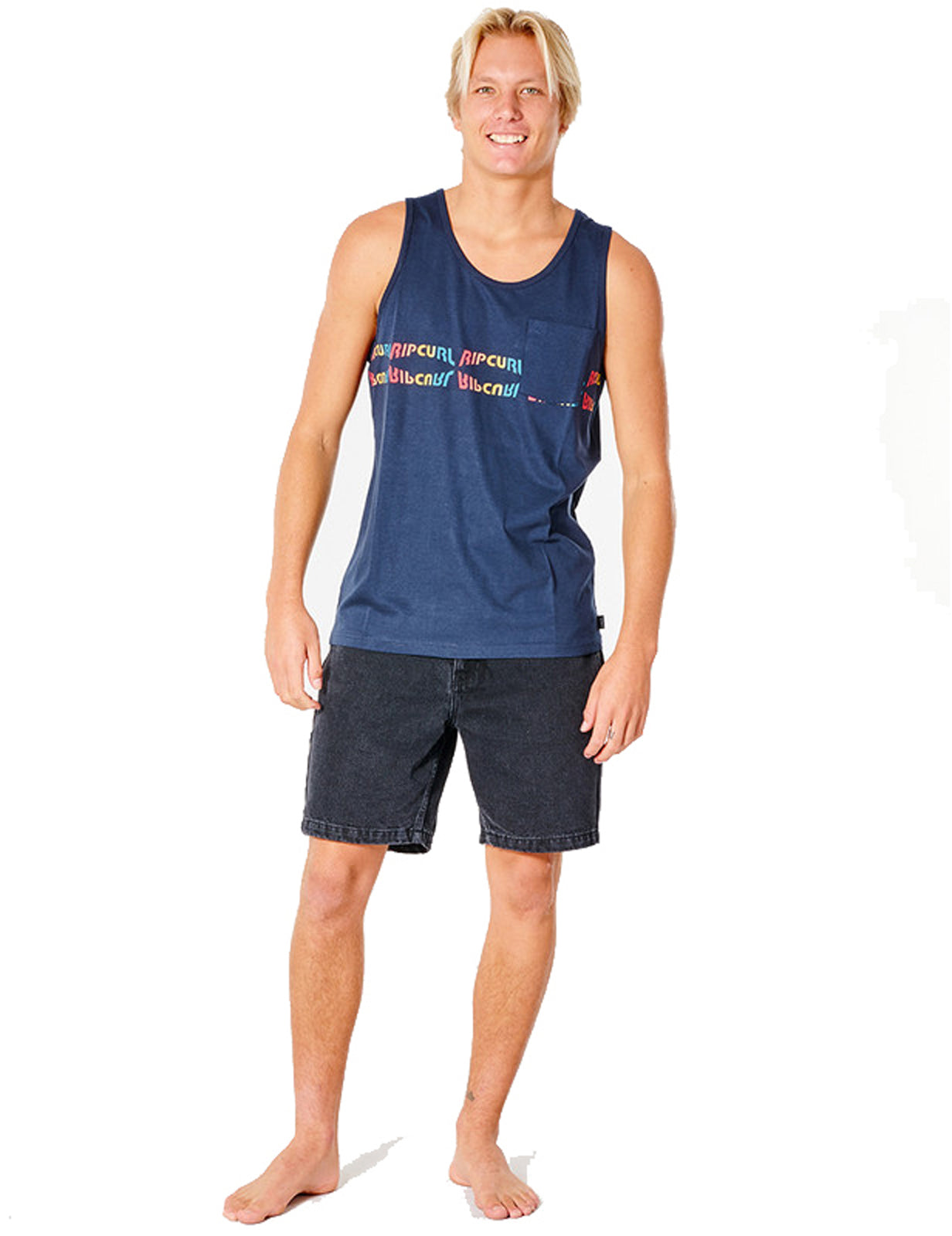 Rip Curl Surf Revival Reflect Sleeveless T-Shirt in Navy