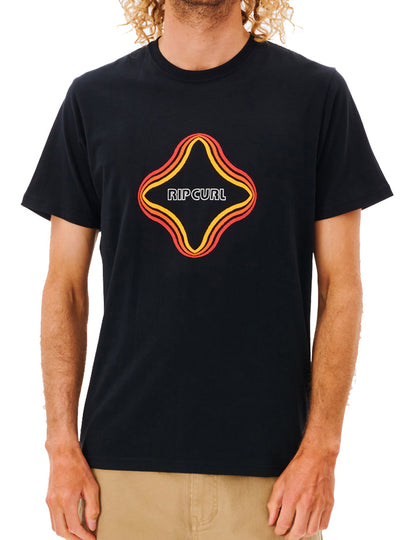 Rip Curl Surf Revival Vibrations Short Sleeve T-Shirt in Black