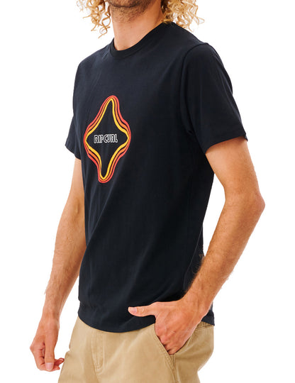 Rip Curl Surf Revival Vibrations Short Sleeve T-Shirt in Black