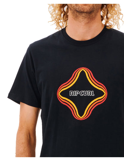 Rip Curl Surf Revival Vibrations Short Sleeve T-Shirt in Black