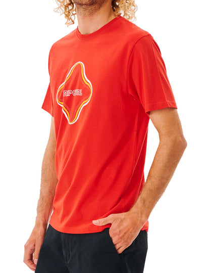 Rip Curl Surf Revival Vibrations Short Sleeve T-Shirt in Blood