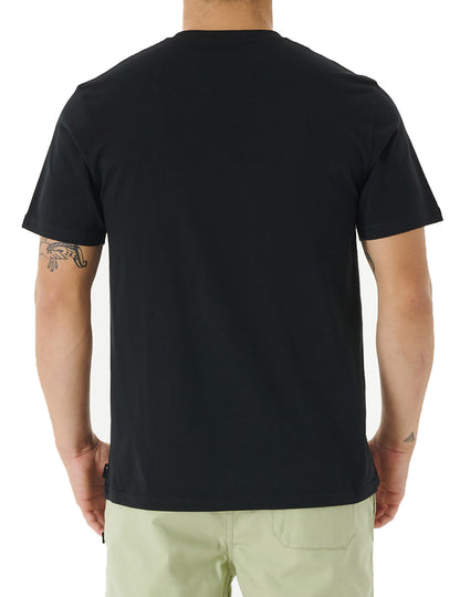 Rip Curl Surf Revival Waving Short Sleeve T-Shirt in Black