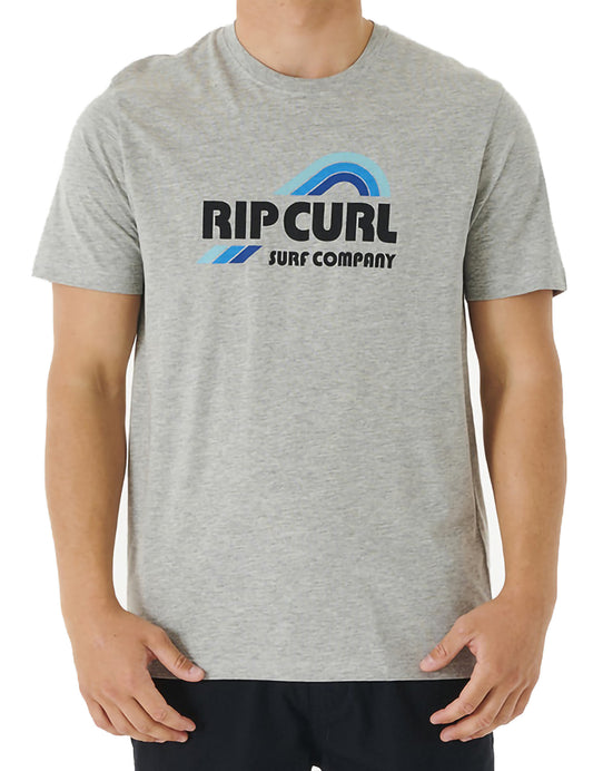 Rip Curl Surf Revival Waving Short Sleeve T-Shirt in Grey Marle