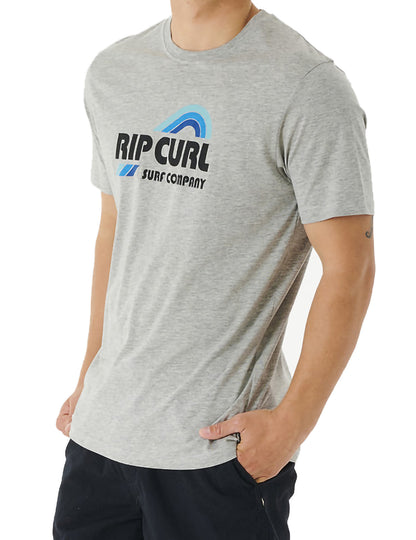 Rip Curl Surf Revival Waving Short Sleeve T-Shirt in Grey Marle