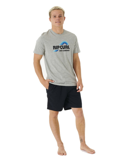 Rip Curl Surf Revival Waving Short Sleeve T-Shirt in Grey Marle