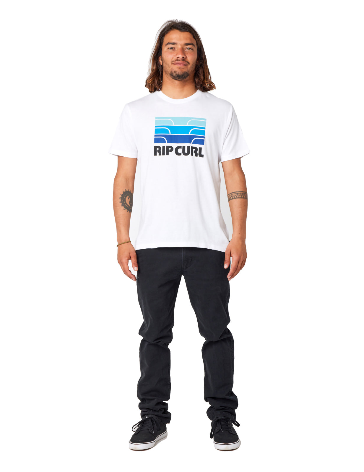 Rip Curl Surf Revival Waving Short Sleeve T-Shirt in Optical White