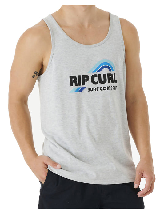 Rip Curl Surf Revival Waving Sleeveless T-Shirt in Grey Marle