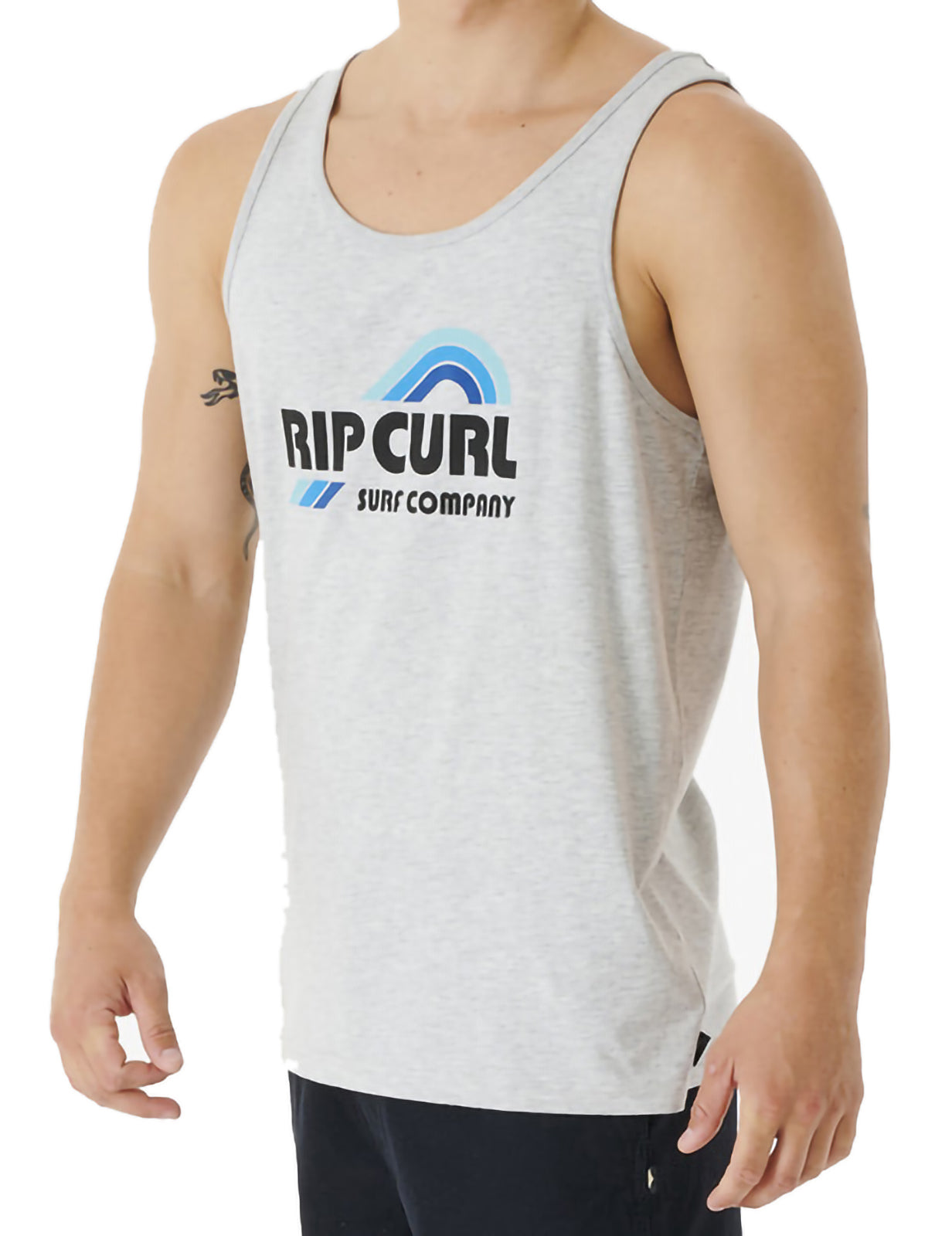 Rip Curl Surf Revival Waving Sleeveless T-Shirt in Grey Marle