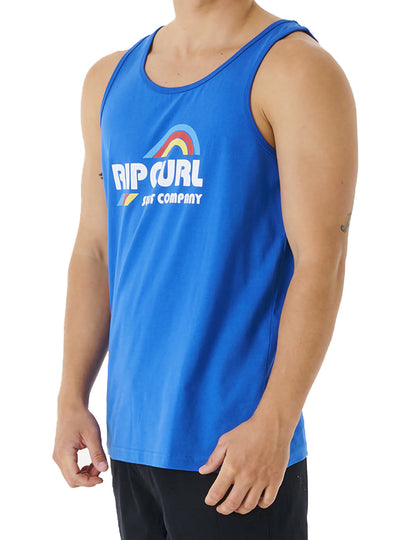 Rip Curl Surf Revival Waving Sleeveless T-Shirt in Retro Blue