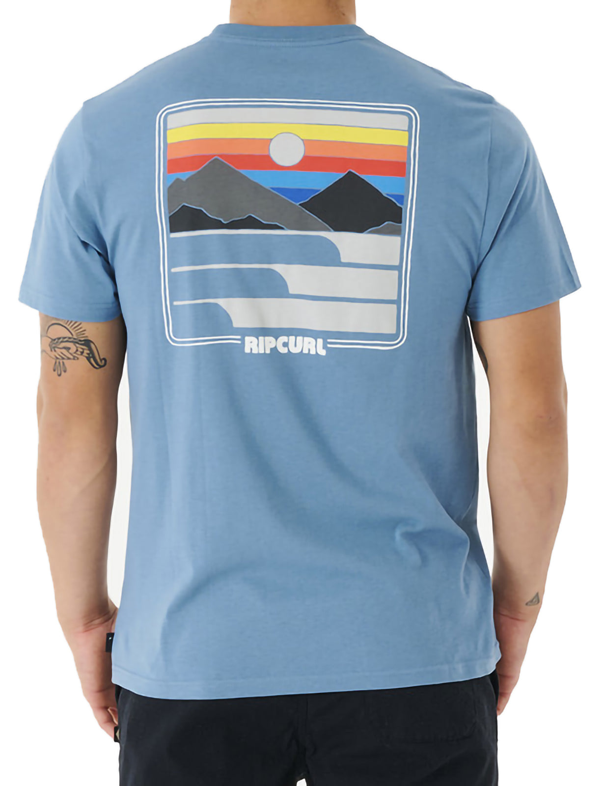 Rip Curl Surf Revivial Sunset Short Sleeve T-Shirt in Dusty Blue