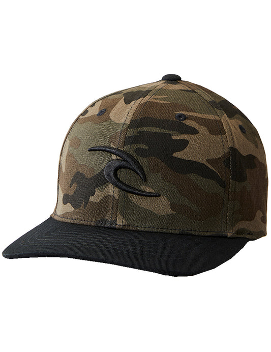 Rip Curl Tepan Flexfit Curved Peak Cap in Camo